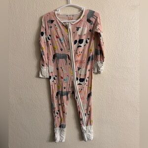 Little Sleepies Pink Animal Print Footie